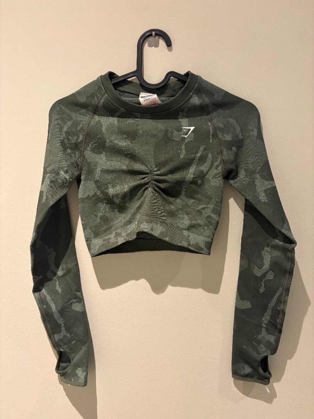 Gymshark Adapt Camo Seamless Crop Top Green